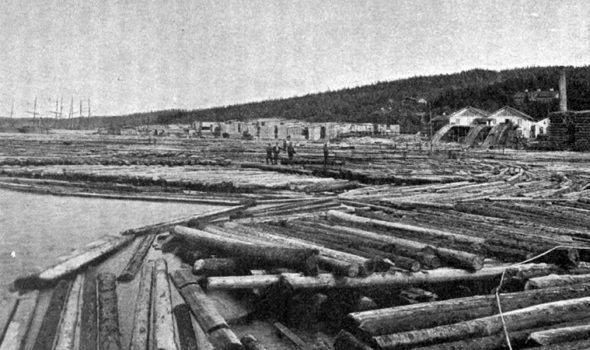 Karlsvik sågverk 1908, som låg över vattnet från Tunadal. Foto Sven Nilsson