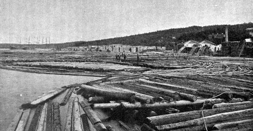 Karlsvik sågverk 1908, som låg över vattnet från Tunadal. Foto Sven Nilsson
