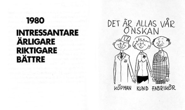 Från ICAs framtidsbok 1960: "Så handlar vi om 10 år". Illustration av Lars Ljungqvist.