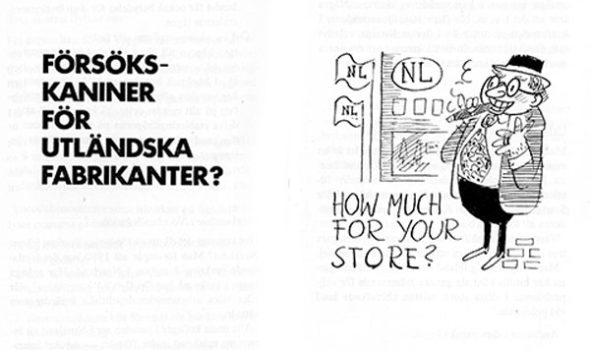 Från ICAs framtidsbok 1960: "Så handlar vi om 10 år". Illustration av Lars Ljungqvist.