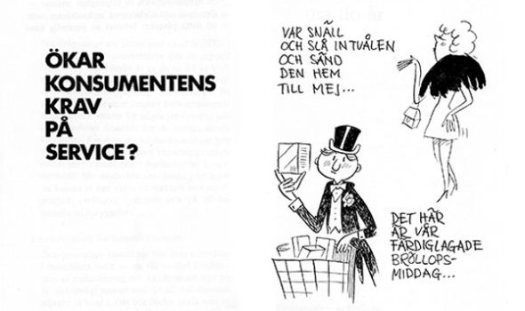 Från ICAs framtidsbok 1960: "Så handlar vi om 10 år". Illustration av Lars Ljungqvist.